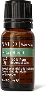 Natio Australia Wellbeing Pure Essential Oil Blend - Relax 10ml - Chamomile, Mandarin and Lavender to Help Ease the Mind - 100% Pure Essential Oil Blend - Made in Australia