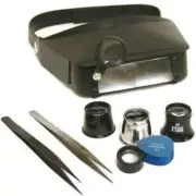Headband Visor Magnifier 10X Loupe & Tweezers Watchmaker Repair Tools