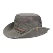 Catzon Sun Hat Wide Brim Fisherman Hat Safari Boonie Hat-Army Green