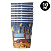 Fire Truck Theme 250ml 9 OZ Paper Cups 10PK - Kids Birthday Party Tableware