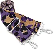 [ZOOEASS] Silvery Buckles Wide Shoulder Strap Adjustable Replacement Belt Crossbody Canvas Bag Handbag, Wide: 1.97"(5cm)leopard12, Wide:1.97"(5cm)
