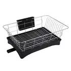 Large Kitchen Sink Dish Drainer Rack With Drip Tray And Plate Cutlery Holder