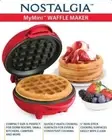 Nostalgia My Mini Personal Electric Waffle Maker 5" Red, SET OF 2, NEW