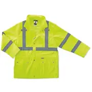 GloWear 8365 ANSI High Visibility Lime Reflective Rain Jacket, Large