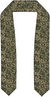 [SKKNT] Green Camo Print Graduation Shawl Stole For Academic Commencements Honor Sash Congratulations Gift