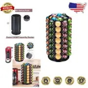 Black Metal Nespresso Pod Holder with 100+ Capacity - Modern Coffee Organizer