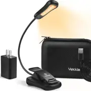 Vekkia Book Light Set with Charger Clip on Reading Light in Bed with 3 Bright...