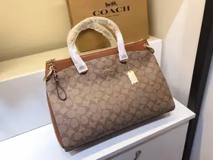 現貨COACH 76643 Mia拼色手拎包 女士休閒公文包 經典C紋單肩包 斜跨包 直購 美國正品代購明星同款熱銷