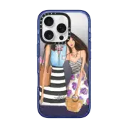 iPhone 16 Pro Impact Case MagSafe Compatible Mother's Day (Brunette Fashion Illustration Transparent Case)