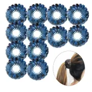 Beakey 12 Pcs Bird Nest Shaped Hair Clips Expandable Ponytail Holder Hair Accessories-LightBlue