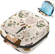 Period Bag,Sanitary Napkin Storage Bag,Cake and Bird Pink,Tampon Bag for Purse