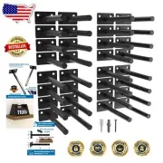 Premium Black 5-Inch Floating Shelf Bracket Set - Carbon Steel, 110 lbs Capacity