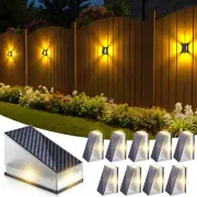 Solar Fence Lights Outdoor,10 Pack Solar Wall Light,11Modes Outdoor Waterproo...