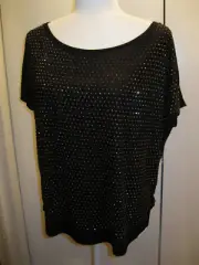 AllSaints Black “Helene Sparkle” Top With Gunmetal Studs – New With Tags