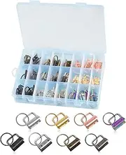 LEONTOOL Key Fob Hardware Set 8 Colors Keychain Fob Hardware Kit for Wristlet Keychain, Key Lanyard and Key Chain Making
