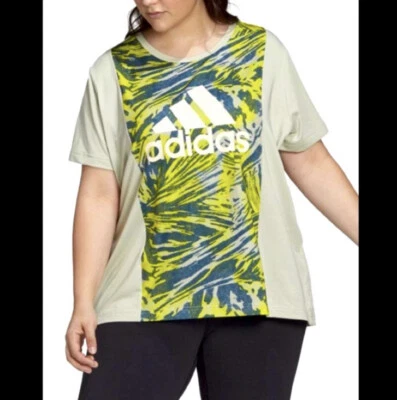 ADIDAS x ZOE SALDANA T-Shirt Top PLUS SIZE 3X Halo Green Tee Athletic Shirt NEW