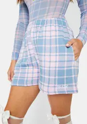 [By Samii Ryan] Blue My Way Plaid Shorts