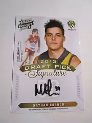 2014 Select AFL Honours Draft Pick Signature DPS22 Nathan Gordon (Richmond) Card