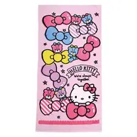 在飛比找PChome24h購物優惠-Hello Kitty 棉質浴巾 70x140cm (粉蝴蝶