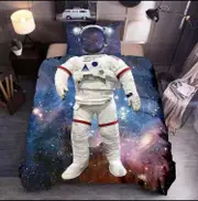 Galaxy Space Man Astronaut Quilt Doona Duvet Cover Pillow Case Set