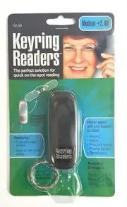 2-Keyring Readers Reading Glasses 2.0 Strength - Attaches To Keys