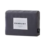 Bambury Linen Sheet Set Charcoal Home Bedding w/Pillowcase Linen