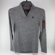 Spyder Active Men's Size Medium Quarter Zip Pullover Gray Long Sleeve