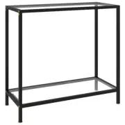 Modern Transparent Console Table 80x35x75 cm Tempered Glass Stylish Design