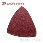 25 Pack: 40 Grit MultiTool Triangular Sanding Sheets - Dremel, Fein, Ridgid +