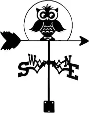 Wind vanes, Outdoor Garden Metal Weathervane with Owl Butterfly Rabbit Ornament, Wind Direction Indicator with Anti-Rust Coating for Farm Decor, Corrosion Resistant and Long-Lasting
