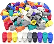 100PCS 10 Colors Plastic RJ45 Ethernet Network Cable Strain Relief Boots Cable Connector Plug Covers for CAT5 CAT5e CAT6