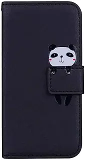 [Skyhewen] Google Pixel 6 Case, PU Leather Flip Wallet Cute Case for Women Girls with [Kickstand] [Magnetic Clasp] [Card Holder] [Animal Pattern] for Google Pixel 6, Black & Panda