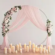 Wedding Arch Draping Fabric, 29" x 20ft Light Pink Sheer Curtains Wedding Decorations for Ceremony, 6.7 Yards Light Pink Chiffon Draping Fabric Backdrop