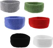 [BESPORTBLE] 6Pcs Elastic Sports Headbands for Men Sweatbands for Running Yoga and Gym Workouts Comfortable Durable Design