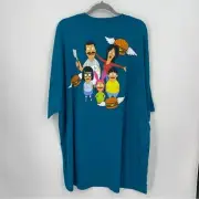 Bob's Burgers New Adult 4XLT S/S T-Shirt - Standing Family Group Image teal
