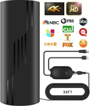 1000+ Miles Range Indoor/Outdoor Digital TV Antenna with Amplifier and Signal...