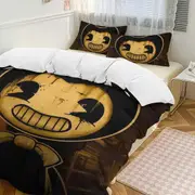 a1109 Bendy And The Ink Machine 3-Piece Bedding Set Soft Warm And Comfortable Soft Bed Set with 1 Duvet Cover And 2 Pillowcases for Bedroom jfr1109