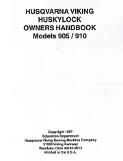 Husqvarna Viking Huskylock 905 910 Serger Overlock Owners Handbook Workbook Book