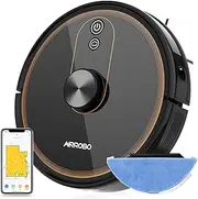 [AIRROBO] T9 Robot Vacuum and Mop Combo, Robotic Vacuum with Lidar Navigation, 3000Pa Strong Suction, WI-FI Connected, Real-time Mapping, Selective Room Cleaning, Works with Alexa and Google Assistant.