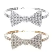 Bows Rhinestone Choker Necklace Crystal BowTie Bowknot Collar Chain Necklace