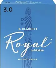 D'Addario Royal by Bb Clarinet Reeds, Strength 3.0, 10-pack