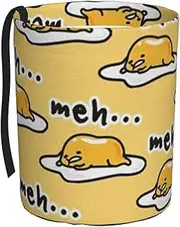 Gudetama Cute Car Trash Can Leak Proof Hanging Waterproof Garbage Can Multipurpose Trash Bin for Car SUV Front Seat Headrest Collapsible and Portable Storage Pocket