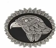 [UmjuBELT] Decorative Silver Eagle Belt Buckle for 4cm Belt, silver, One size