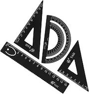 Precision Measuring Kit 1 Set of School Ruler Protractor Triangle for Design Drawing Lightweight Compact for Students