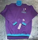 Charlotte Hornets Sweater VTG 80s Mens XL Turtle Neck Embroidered Pullover New