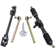 Tuningsworld GoKart Steering Wheel Kit Adjustable Shaft Gear Rack Pinion Tie Rod