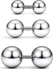 [Yaalozei] G23 Titanium 16G 14G 12G Big Piercing Balls PA Rings Piercing Jewelry Hypoallergenic Externally Threaded Straight Barbell VCH Piercing Jewelry Women Men 6mm 8mm 10mm Balls