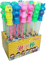 24 Pack Cartoon Bubble Wands Bulk Stall Entertainment Toys for Kids Park Square