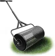 24 Inch Lawn & Garden Spreaders Compost Spreader Manure Spreaders with Side Latches Lawn and Garden Peat Moss Roller, Powder Coated Steel Mesh Basket for Spreading Manure, Topsoil