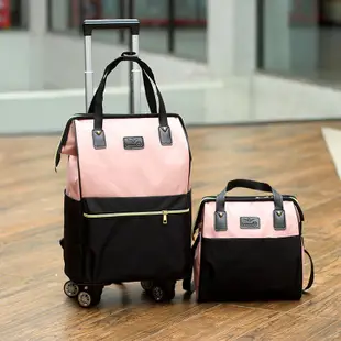 台灣出貨 子母拉桿包大容量拉桿旅遊包 手提韓版登機包 行李袋 拉桿包 旅行袋 佈旅行袋學生 出國 旅遊 出差 輕便旅行包